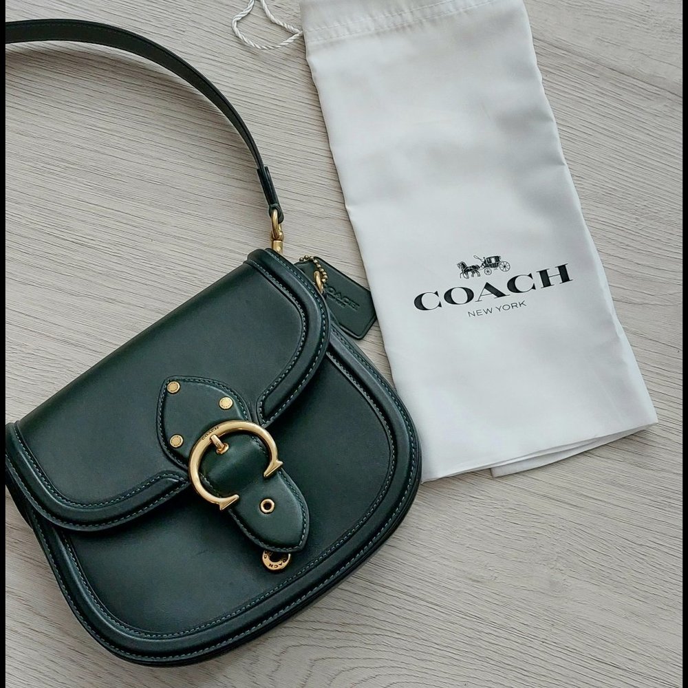 COACH C0749 Beat Saddle Bag Amazon Green NEW